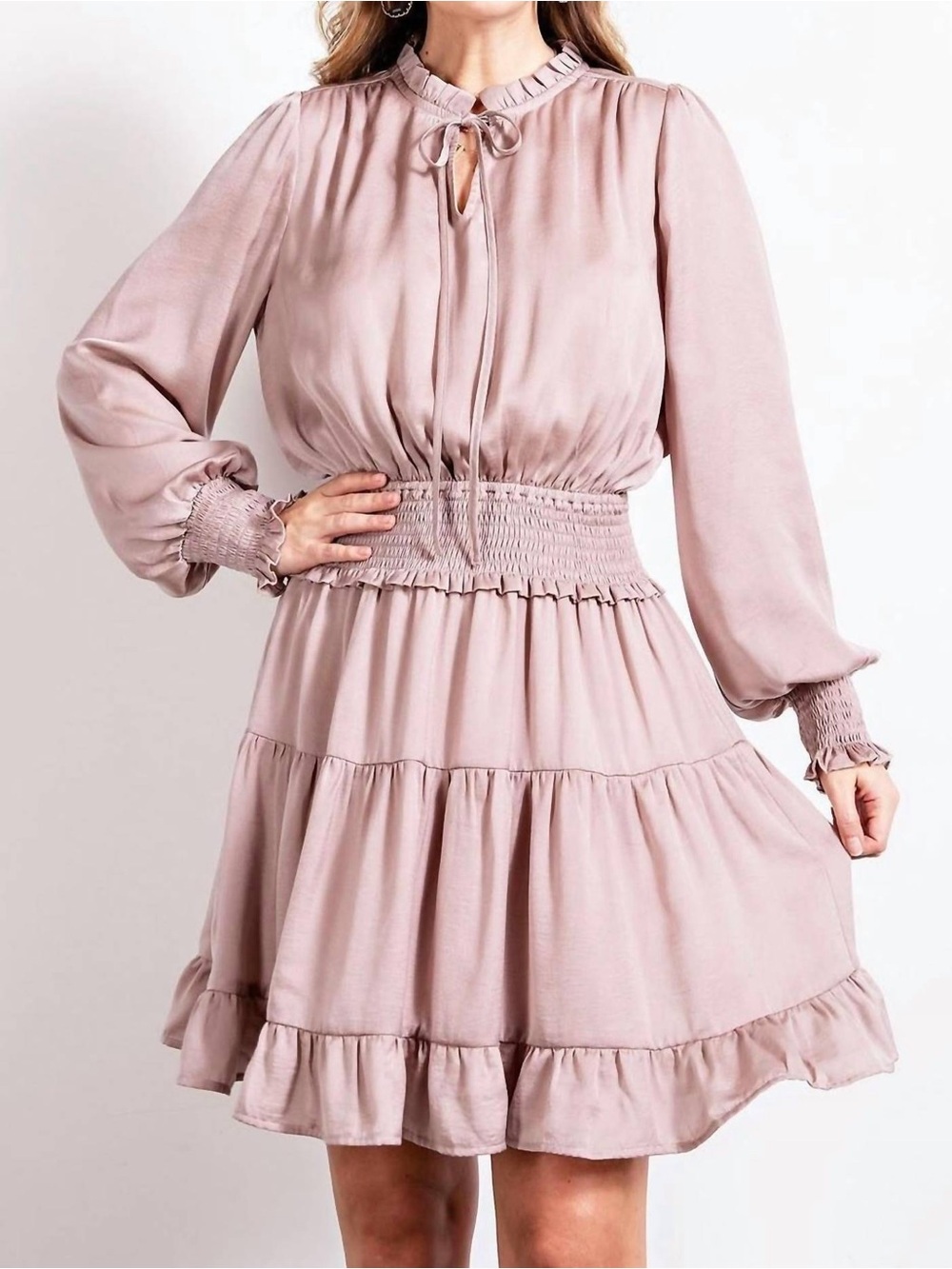 Easel Carmela Satin Dress | Size Large